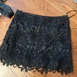 Black Lace Mini Skirt